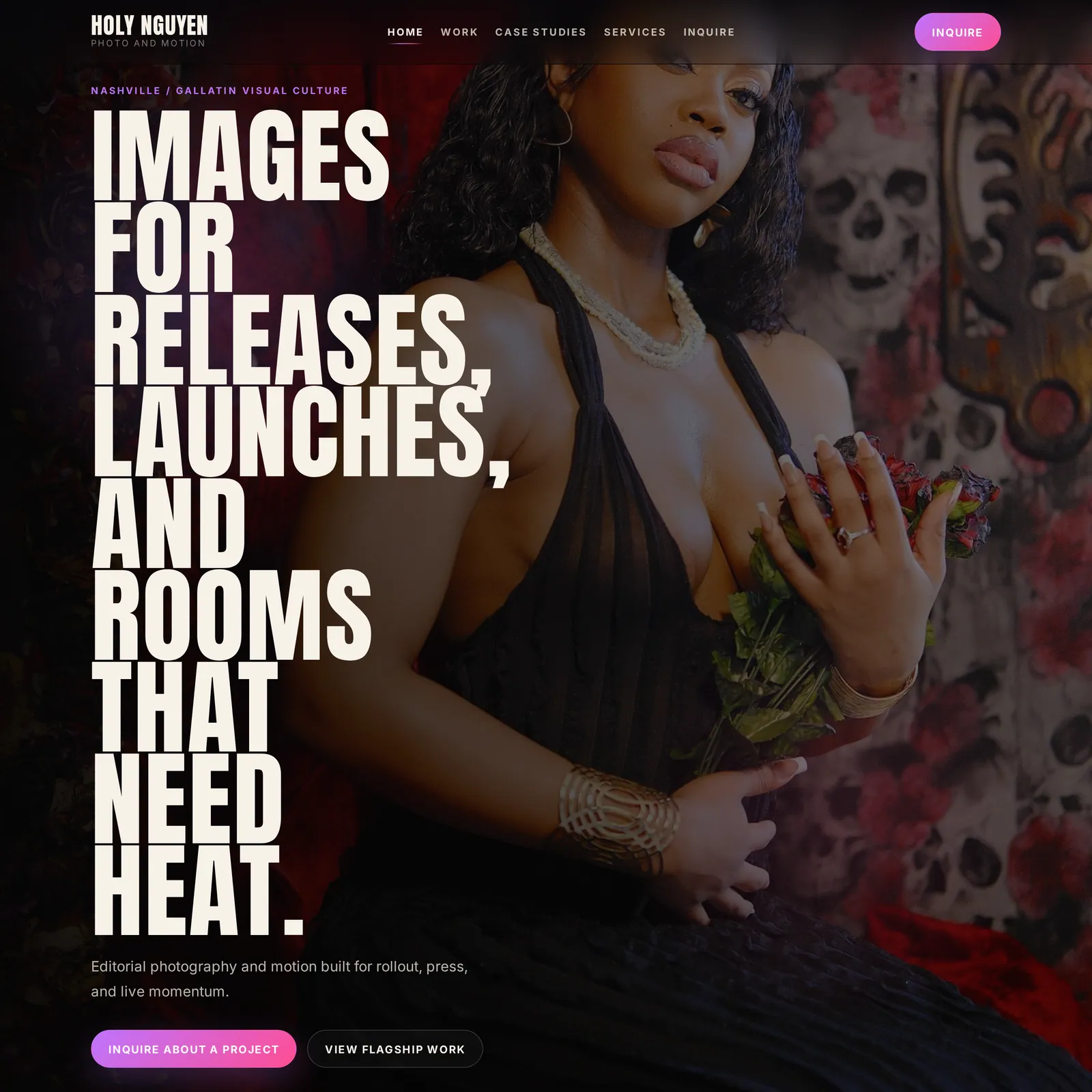 The Holy Nguyen brand mark and website cover.